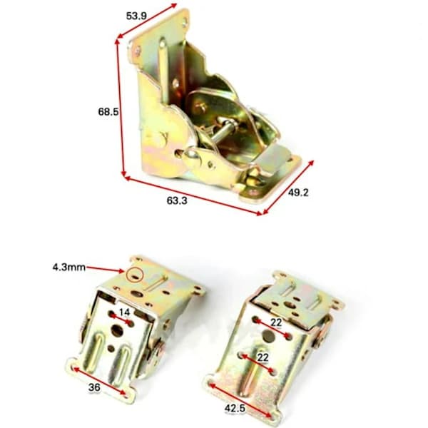 Folding Table Leg Hinges 90 Degree Self-Locking Folding Invisible Brackets for Table Legs, Bed Legs, Workbench