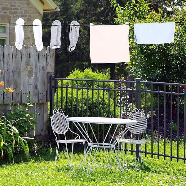 2 Pieces Travel Clothesline Portable Retractable Clothesline with Hooks and Suction Cups (Black)