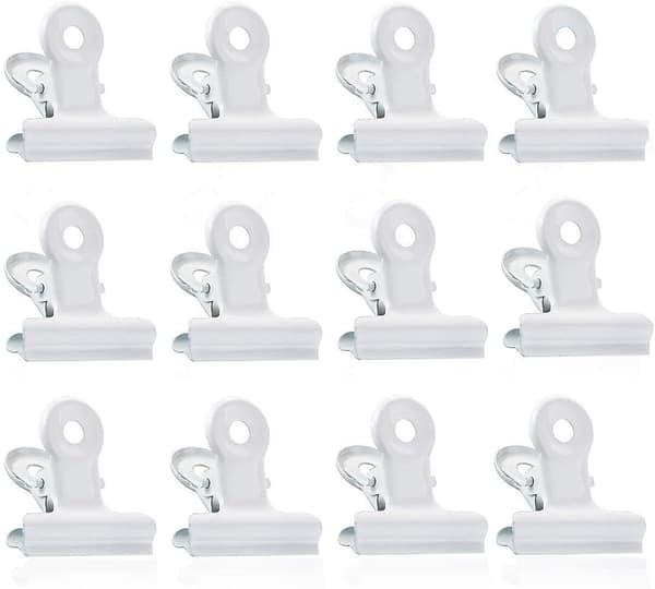 Vita - Små Bulldogklips, 12 stk metallklips, 22 mm papirbinder