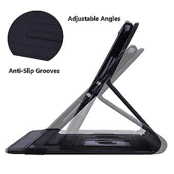 Preget skinnveske til Samsung Galaxy Tab A9+ (svart)