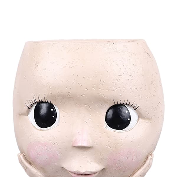 Large Resin Face Pot, Creative Head Planters for Succulents with Drainage Hole for Herbs Cacti