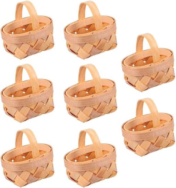 Vintage Wicker Basket Miniature Basket 14 pcs Handmade Cand