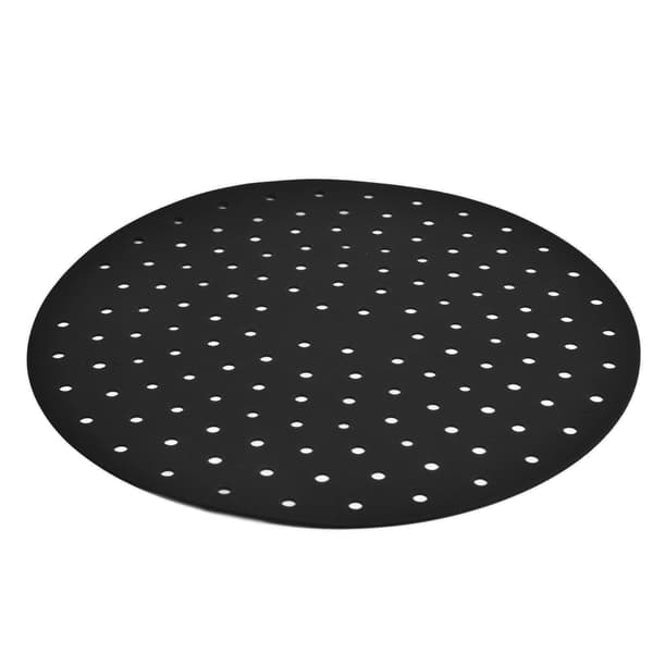 20 cm runde silikone dampbådsforinger, skridsikker non-stick frituremåtte, sort