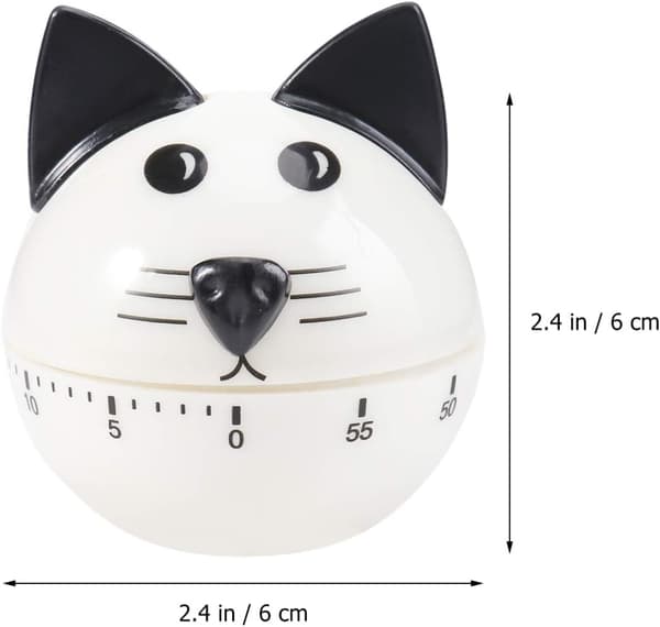 Mekanisk kökstimer med kattmönster - Kökstimer, tecknad kattunge mekanisk timer för kök