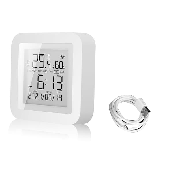 Wifi Termometer Hygrometer Indendørs Digital Temperatursensor, Kompatibel med Tuya Smart, 1 Sæt