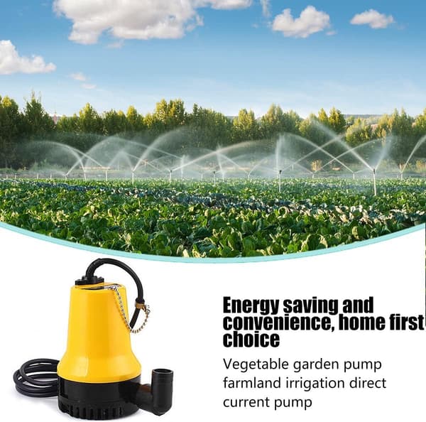 Soldriven dränkbar pump DC 12V (60W, 5A) 4,35m³/H vatten cirkulation bevattning fontän (gul)