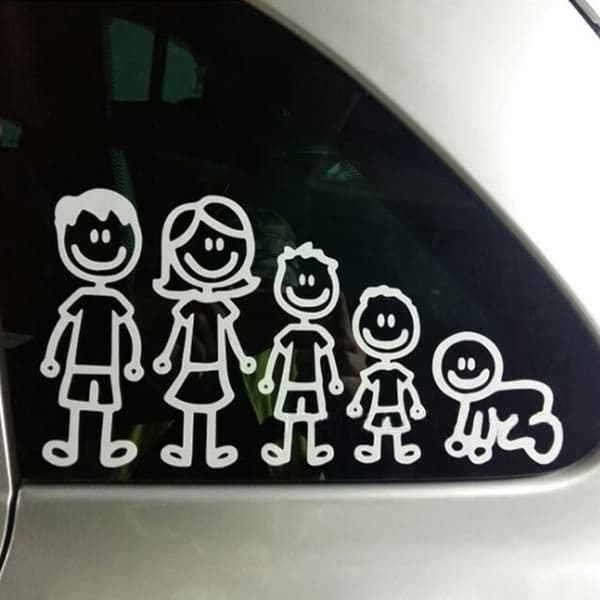 2 sett (10-pakning) glade familiebildekaler, familiemedlemmer ca