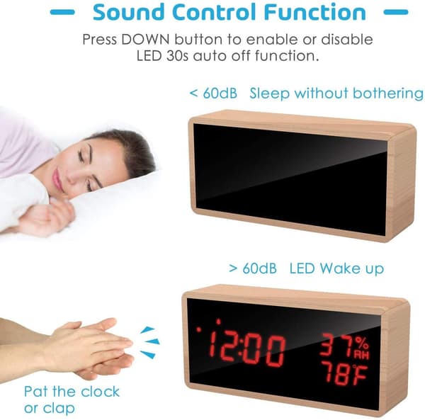 LED Digital Vekkerklokke med USB-strøm[JUN]