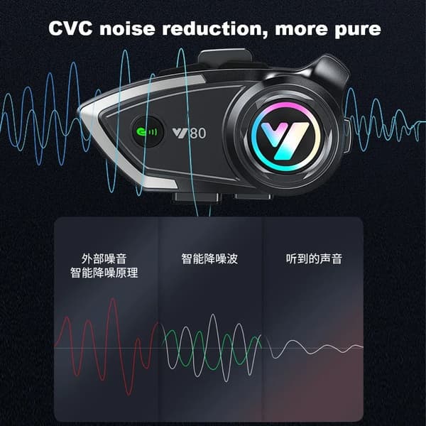 Motorcycle Helmet Hands-free Call Music Headphone Headset Wireless BT 5.3 Y80