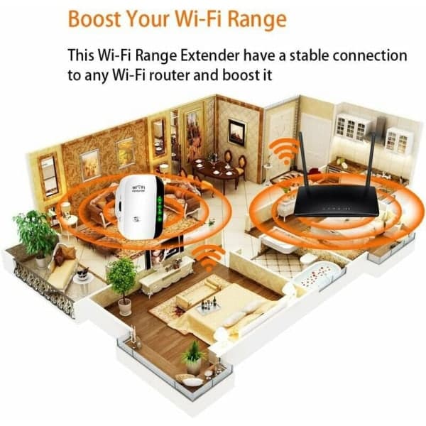 1st Vit WiFi-forsterker, 2.4G Trådløs Internettforsterker for Ho