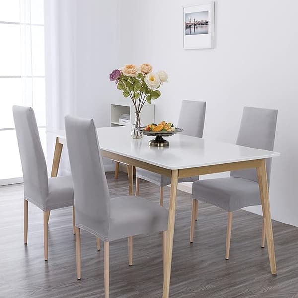 4-pack vattentäta stolsöverdrag (ljusgrå), matstolsöverdrag