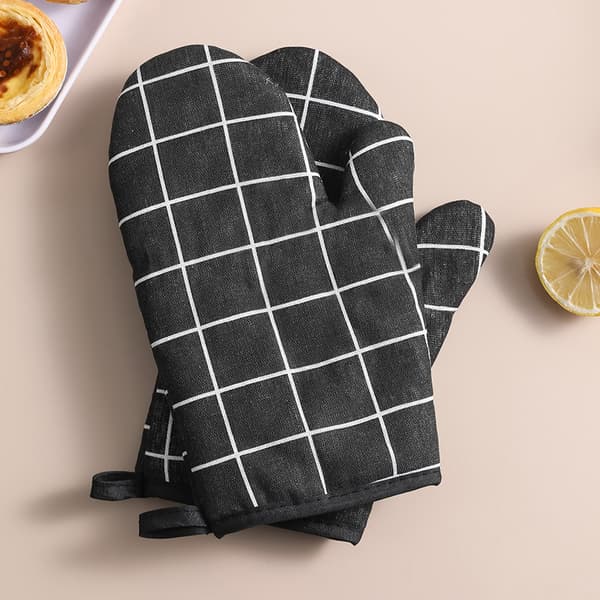 Potholders set of 2, Kitchen Microwave Steam Gloves Black