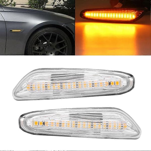 Bil LED Brems Blinklys Sidemarkeringslys Passer til E82 E88 E60 (Gjennomsiktig)