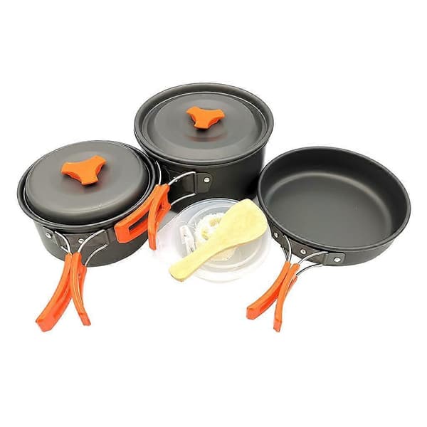 Aluminium Non-Stick Køkkengrej Sæt med Sammenfoldeligt Håndtag Camping Spisesæt
