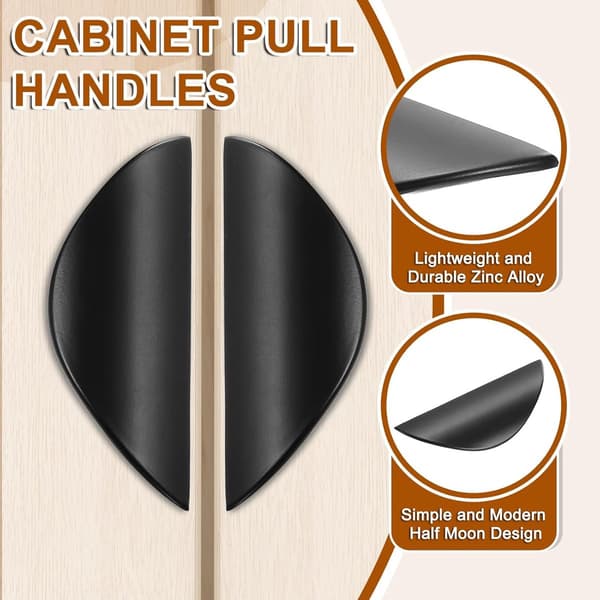 2 pcs - cabinet handle - door handle - half-moon cabinet handle - hole spacing 64 mm - drawer handle