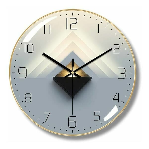 Luminous Wall Clock - Radio Controlled - 4 Blue LEDs - Dark Sensor - 3 Lighting Modes: Permanent/Off or Automatic - 30 cm