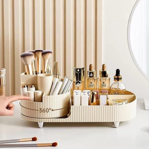 Makeup Stand Makeup Storage Makeup Organizer - Rotating Cosmetic Storage Box with 360° Rotation and Large Capacity