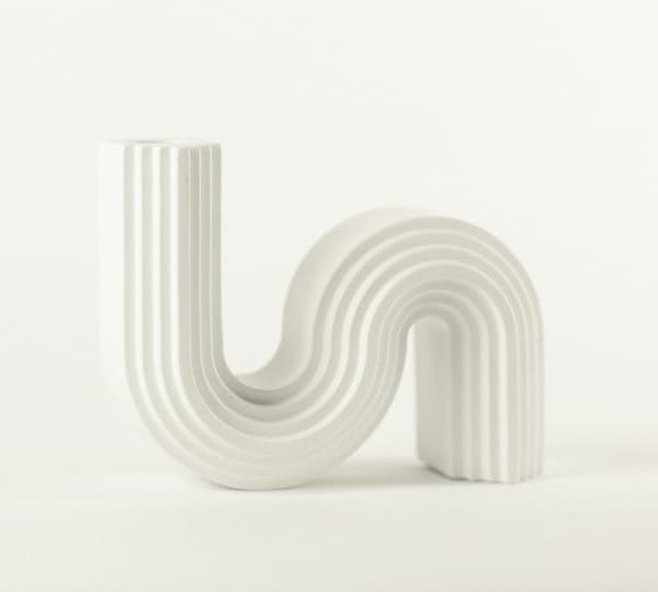 Moderne hvit lysestake for hjemmeinnredning - Passer til koniske og vridde lys - Elegant midtpunkt for stuen Hvit White