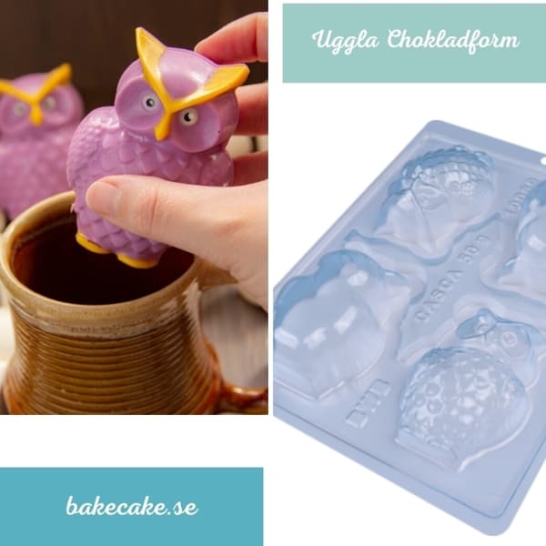 3-delt genanvendelig ugle pralineform | Ugle chokoladeform Halloween chokoladeform