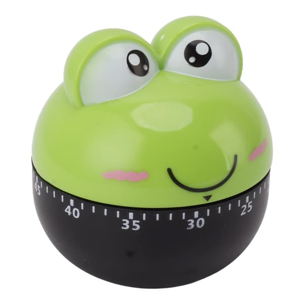 Mekanisk køkkentimer, 60 minutter, justerbar, høj præcision, grøn, tegneseriedesign til madlavning