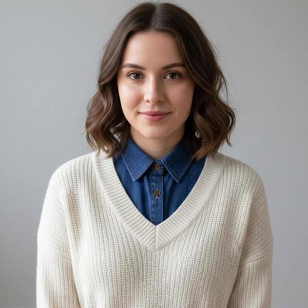 Avtakbar krage i denim, Dickey Half for kvinner