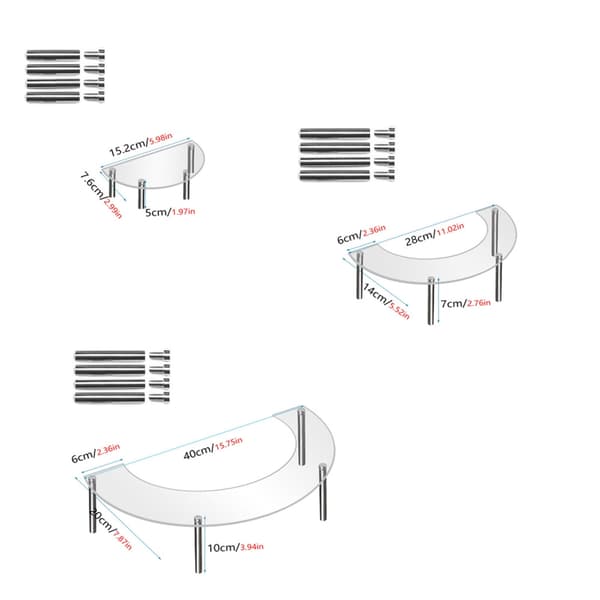3 stk/sæt Akryl Kage Display Stand Multifunktionel Dekorativ Stativ Holder Clear 0.47