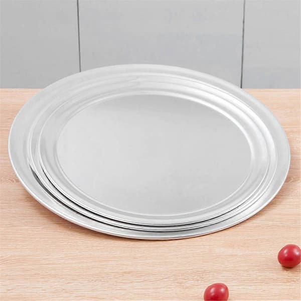 14-tommer aluminium pizzapande med bred kant