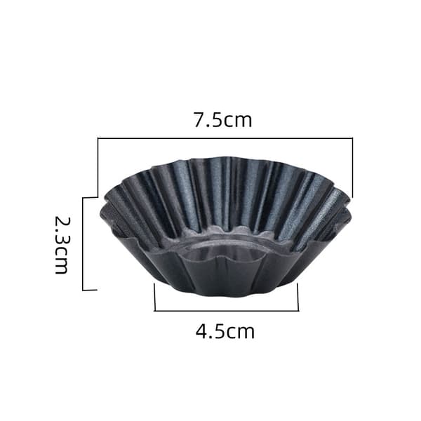 6-pakning eggetertformer, mini eggetertformer i karbonstål, non-stick gjenbrukbare eggetertformer, kake-muffinsformer for baking