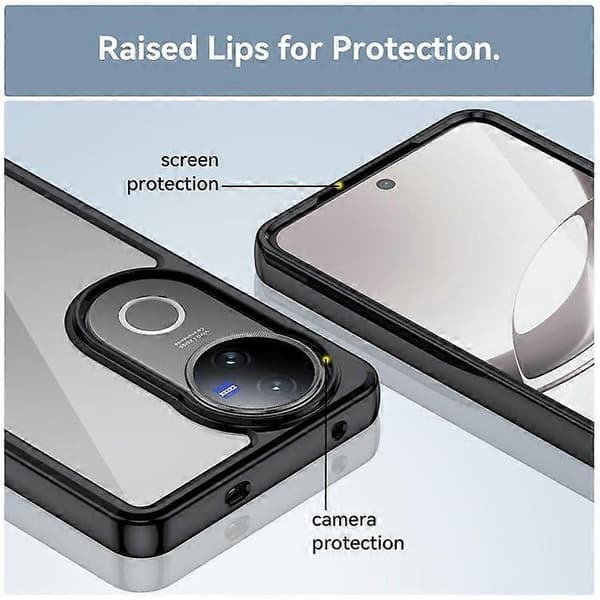 Compatible with vivo V50 5G Case TPU + Acrylic Protective Transparent Phone Case