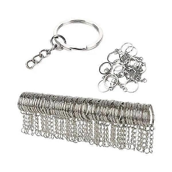 50-pack - Nyckelringar 25mm - Kort Kedja Silver
