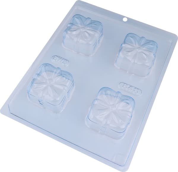 Pralineform Firkant med Roset - BWB 848 - Special 3-delt form Transparent transparent