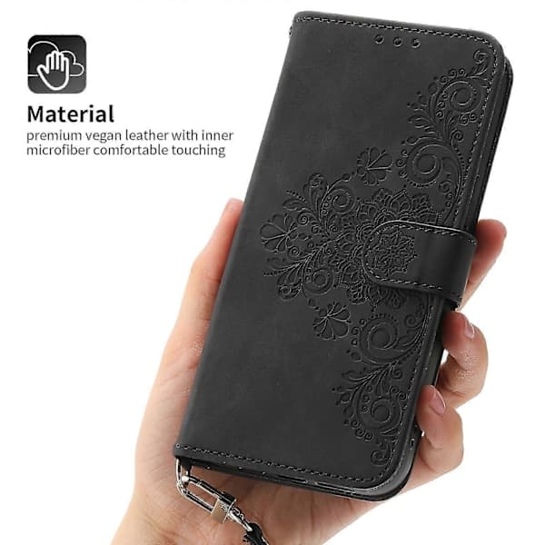 Til iPhone 12 Mini Cover, Læderpung Etui med Rem