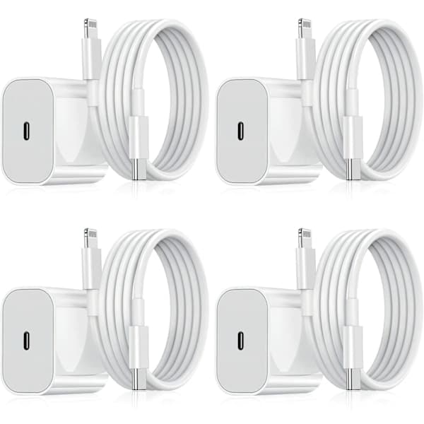 2-pak - Oplader til iPhone - Hurtigoplader - Adapter + Kabel 20W Hvid one size iPhone 2-pak iPhone（NT） 2-pak iPhone 2-pak iPhone