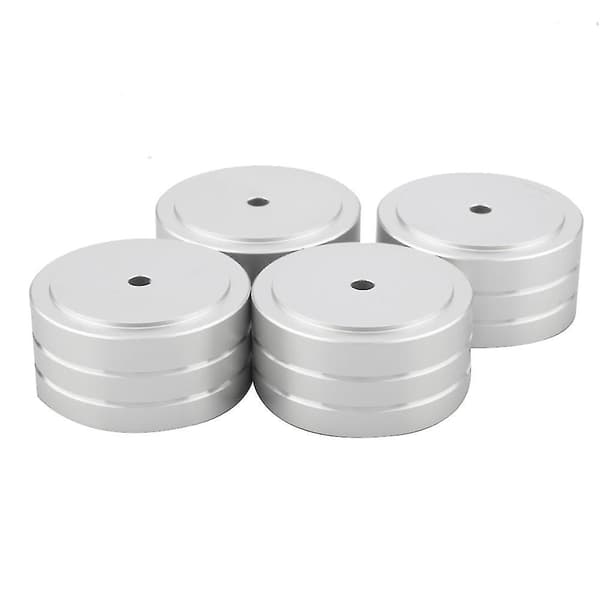 4 pcs 40x20mm Aluminum Hifi Amplifier Speaker Isolation Stand Turntable Dac Feet Pad (silver)
