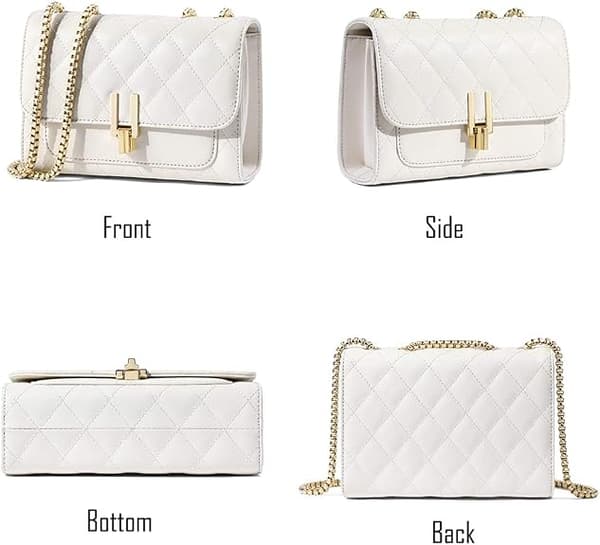 Women's Quilted Shoulder Bag Small Quilted Handbag Chain Bag Lea