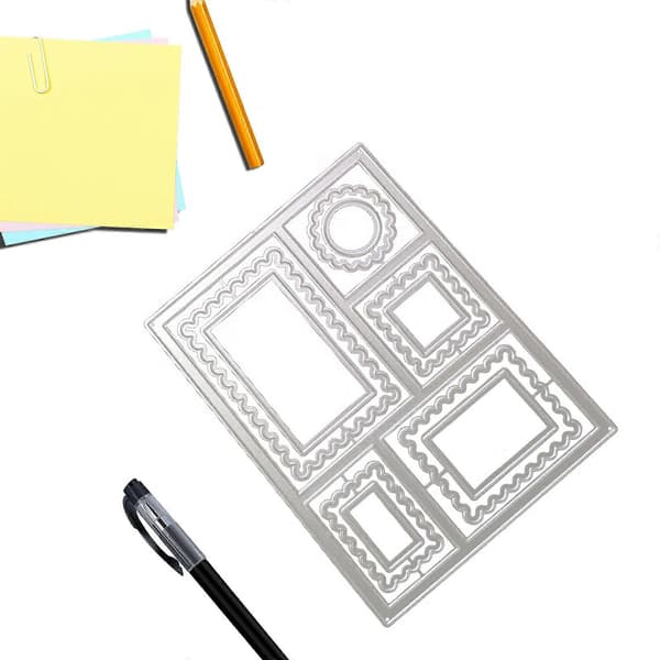 Ram Metall Stansar Kolstål Kant Skärande Stansar för Kort DIY Scrapbooking