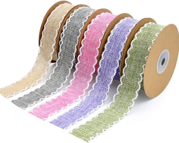 1 rull 10m linbånd, sekkestrie, stoffbånd, DIY