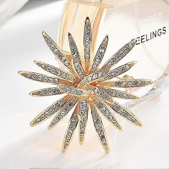 Brochenåle til kvinder, guldfarvede østrigske rhinestone krystal brochenåle smykker (guld)