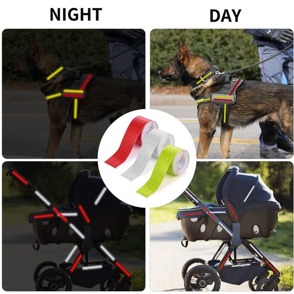 3 rullar reflekterande tejp utomhus vattentät reflekterande varningstejp reflextejp nattsäkerhetsdekaler reflekterande tejp för släpvagnar cyklar (5cmx 3m)-FX-