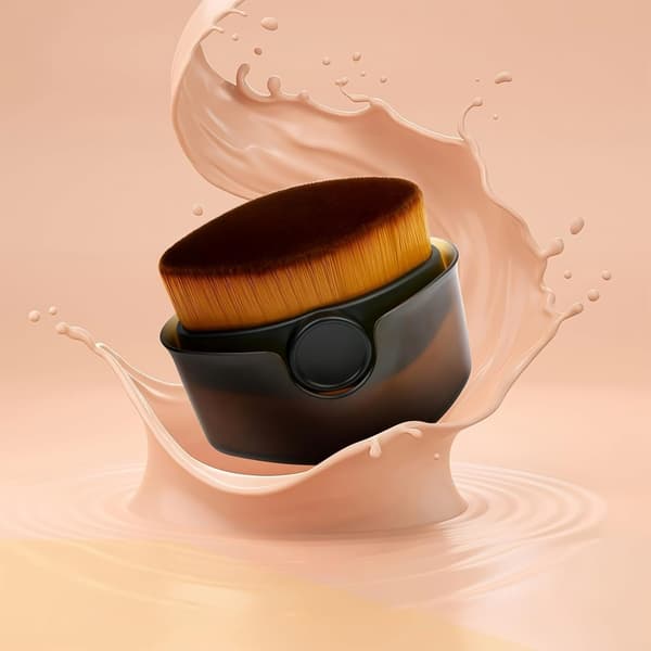 Bærbar selvbrunerbørste med beskyttelsesetui, mini-makeupbørste til selvbruner, flydende foundation, concealer og pudder