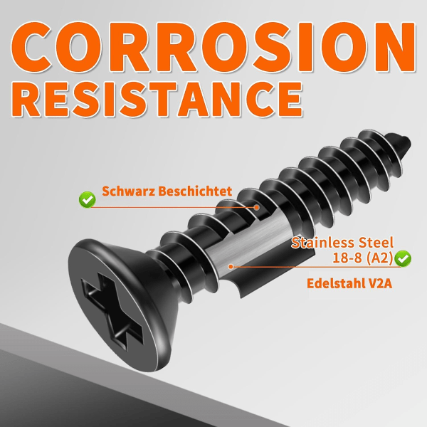 100 pcs Stainless Steel Screws 18-8 A2 Countersunk Head Ph 4 X 20 mm Black Self-Tapping Screws Stainless Black Oxide DIY Wood Screw M4