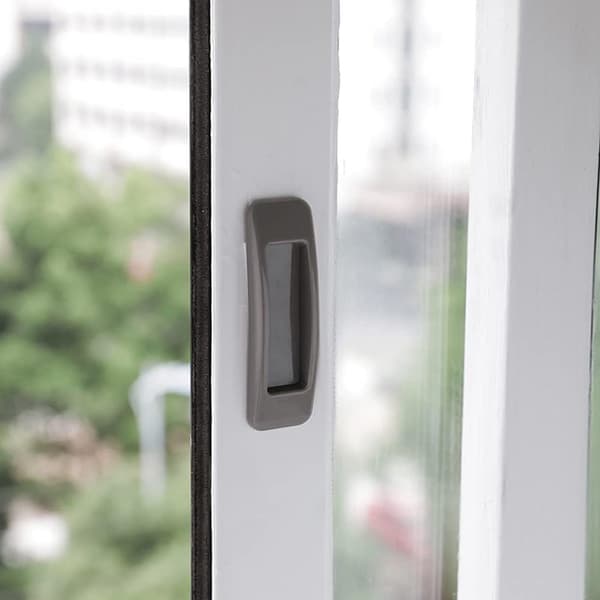 Self-adhesive sliding door handle, gray, no drilling, for kitchen and bathroom, 4 pieces