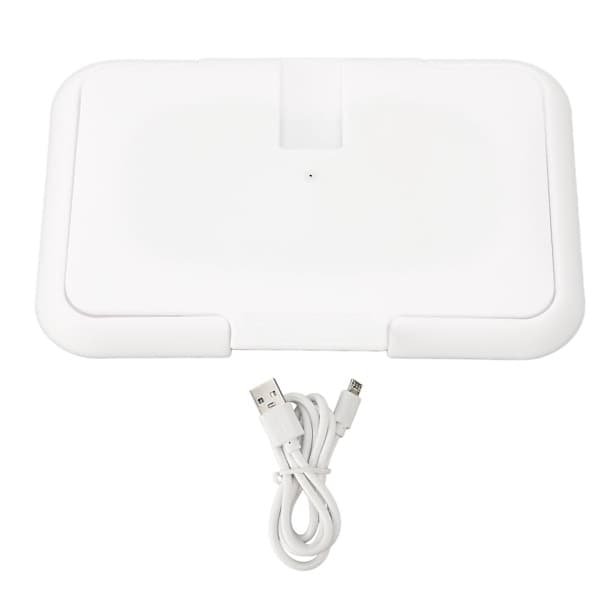Baby Wipe Warmer Travel Case Refillable Constant Temperature Ultrathin USB Heating Wipe Case White