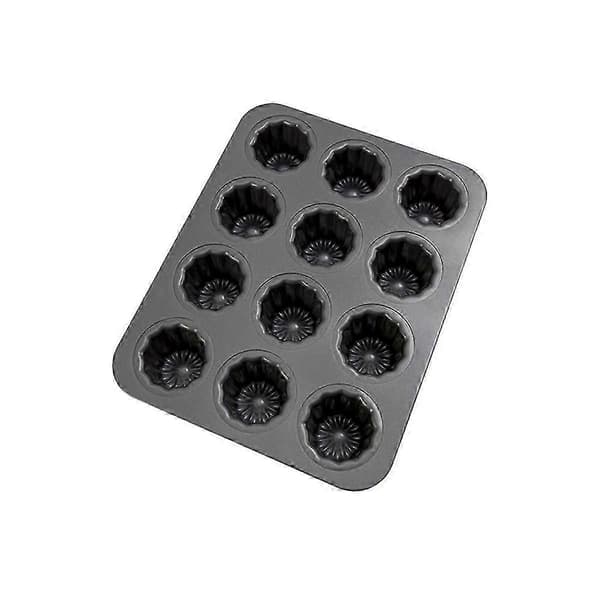 12-hullers Caneléform Kageform Non-Stick Canelé Muffin Bageform Cupcakeform til Ovn Bagning Budding