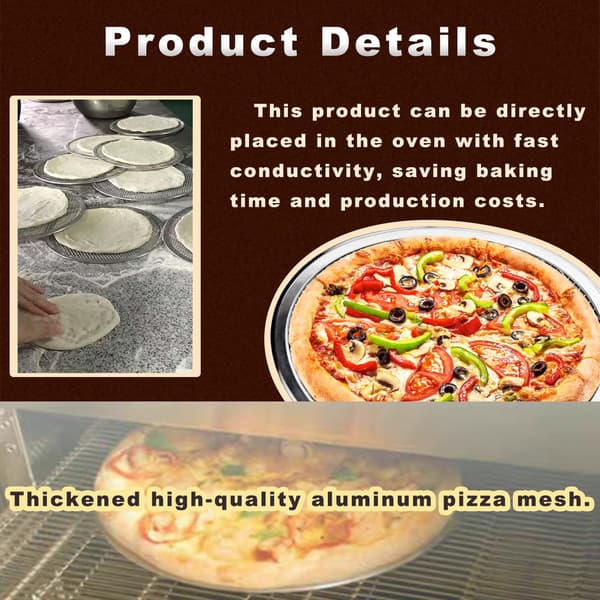 Mini Pizza Screen 6-Pack Seamless Aluminum Baking Pan with Holes for Crispy Oven Crust, Commercial Use, 6 Inch