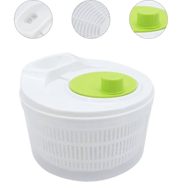 Small Salad Spinner, Rotating Colander with Clear Serving Bowl, Salad Dryer, Fruit and Vegetable Washer Drain, Vegetable Washer 3L
