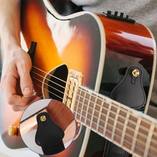Metall sopphode gitar sklisikre stroppknapper stropplåser med skruer og puter 9 deler (tre farger)