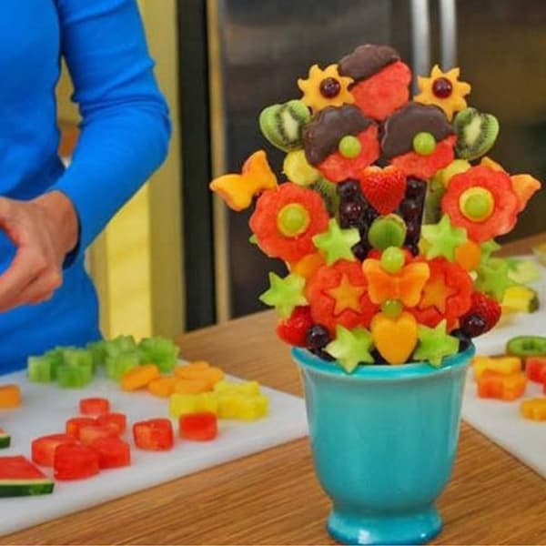 (Grønn) 12 stk fruktblomster grønnsakskuttere i rustfritt stål