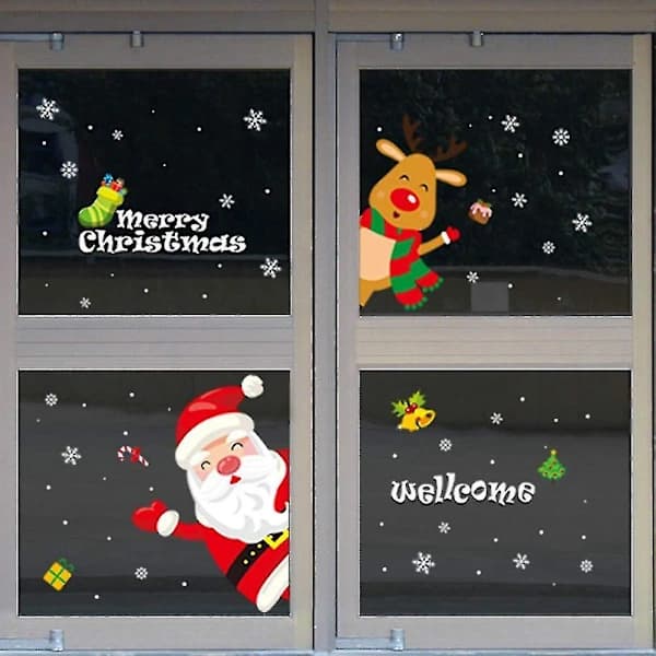 Christmas Decoration PVC Window Decals Stickers Wall Decorations
