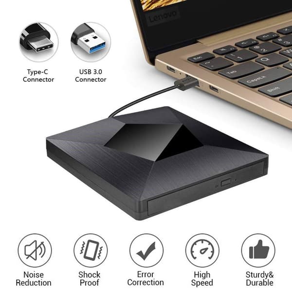 Ulkoinen DVD/CD-poltin USB/TYPE-C-kortinlukija